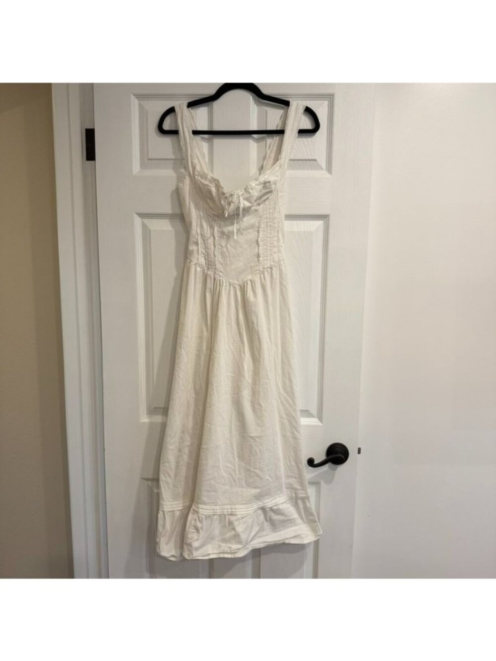 BDG Romantic Cotton White Lace Milkmaid Lace Trim Maxi Dress Size Small NWOT